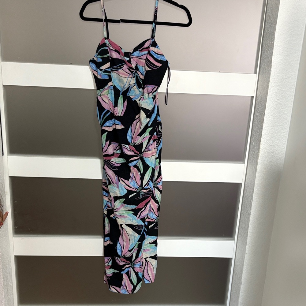 Zara Black Floral Midi Dress